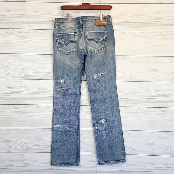 Diesel Doozy 0071J Jeans Blue Denim Distressed Size 28" X 32" - Picture 8 of 15